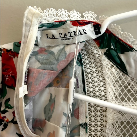 NWT La Pateau New York Floral Lace Embroidered Maxi Dress |  Size Large - Picture 8 of 8